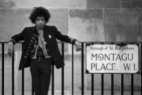 Jimi Hendrix posing on Montagu Place... see Jimi Hendrix's London, Part 1